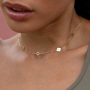 Multicolor Celeb style Women's Stainless Steel Gold toned necklace